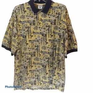 Columbia Vintage  Print Golf Shirt Sz L